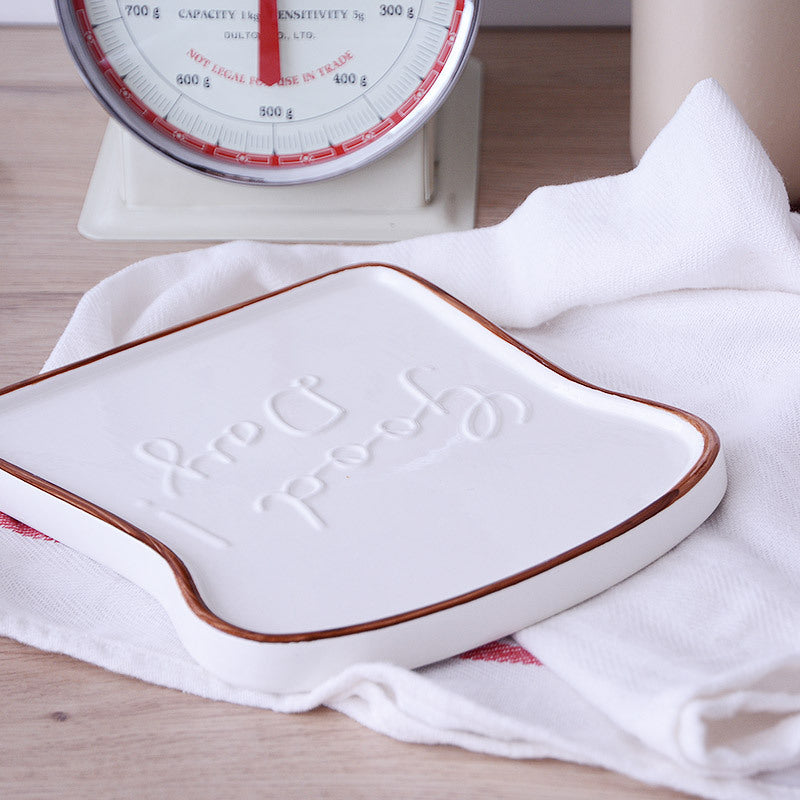 Elegant Japanese Breakfast Bread Tray in Porcelain