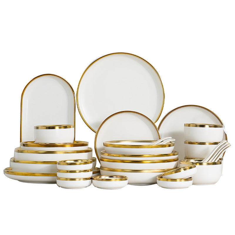 High-End Tableware Set in Nordic Gold Finish