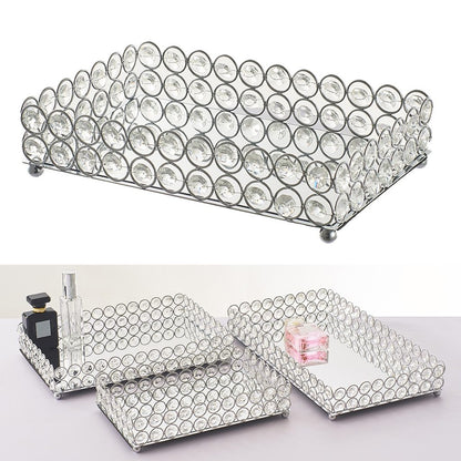 Metal Tray Crystal Storage Tray for Cosmetics