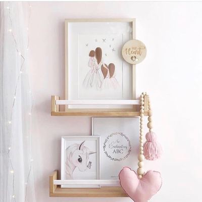 Macaron Solid Wood Frame Bookshelf Shelf for Decor