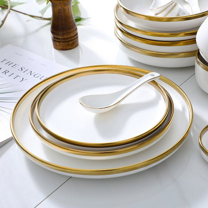 High-End Tableware Set in Nordic Gold Finish