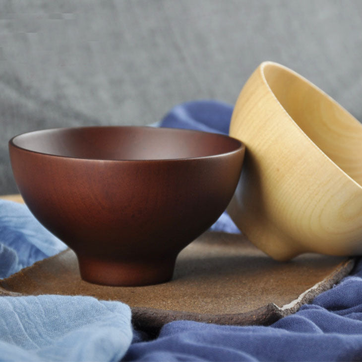 Japanese Jujube Wooden Bowl for Rice and Soup