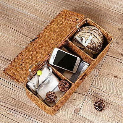 Three Lattice Cosmetic Storage Box and Jewelry Basket