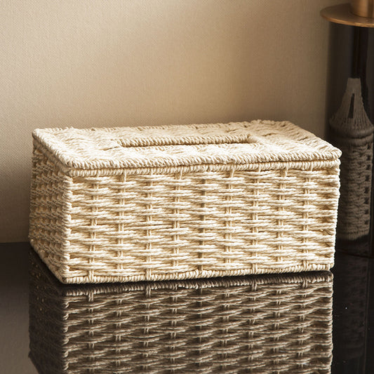 European-Style Household Rattan Tissue Box Holder