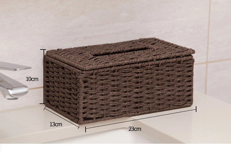 European-Style Household Rattan Tissue Box Holder