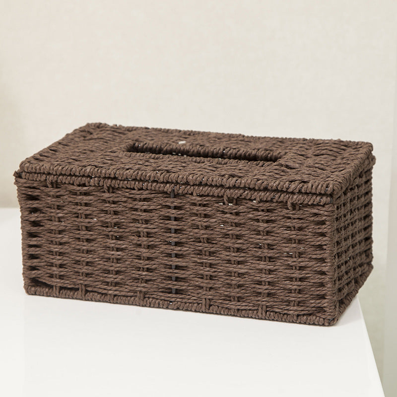 European-Style Household Rattan Tissue Box Holder