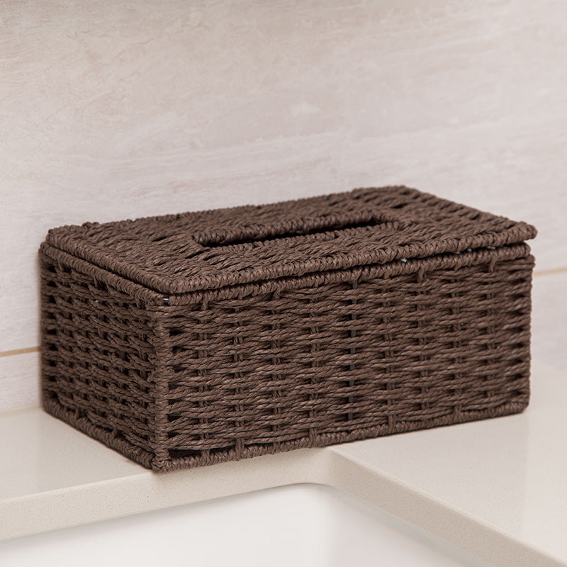 European-Style Household Rattan Tissue Box Holder