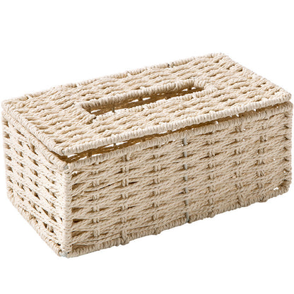 European-Style Household Rattan Tissue Box Holder