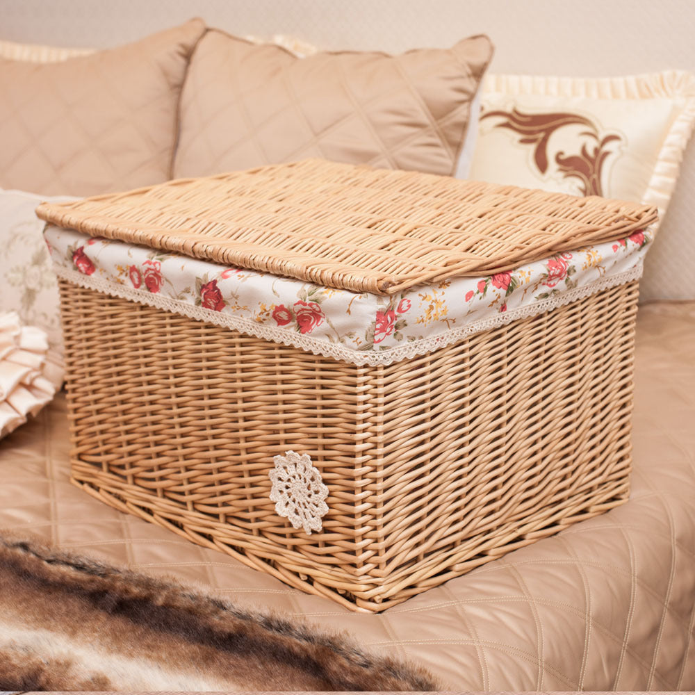 Rattan Wicker Storage Basket With Lid