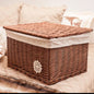 Rattan Wicker Storage Basket With Lid