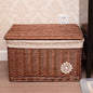 Rattan Wicker Storage Basket With Lid