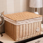 Rattan Wicker Storage Basket With Lid