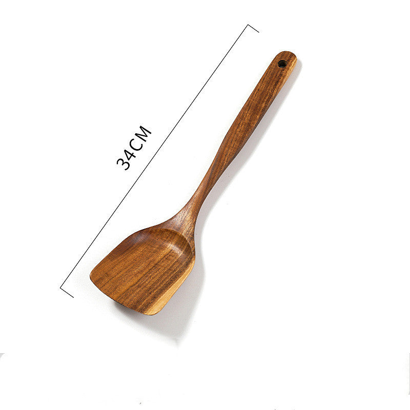 Teak Unlacquered Solid Wood Spatula for Stir-Fry