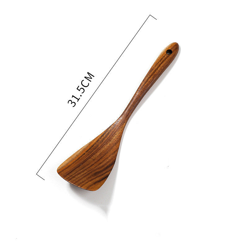 Teak Unlacquered Solid Wood Spatula for Stir-Fry