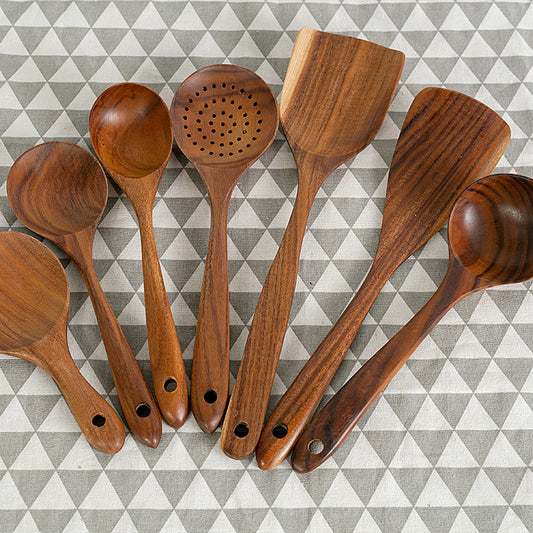 Teak Unlacquered Solid Wood Spatula for Stir-Fry