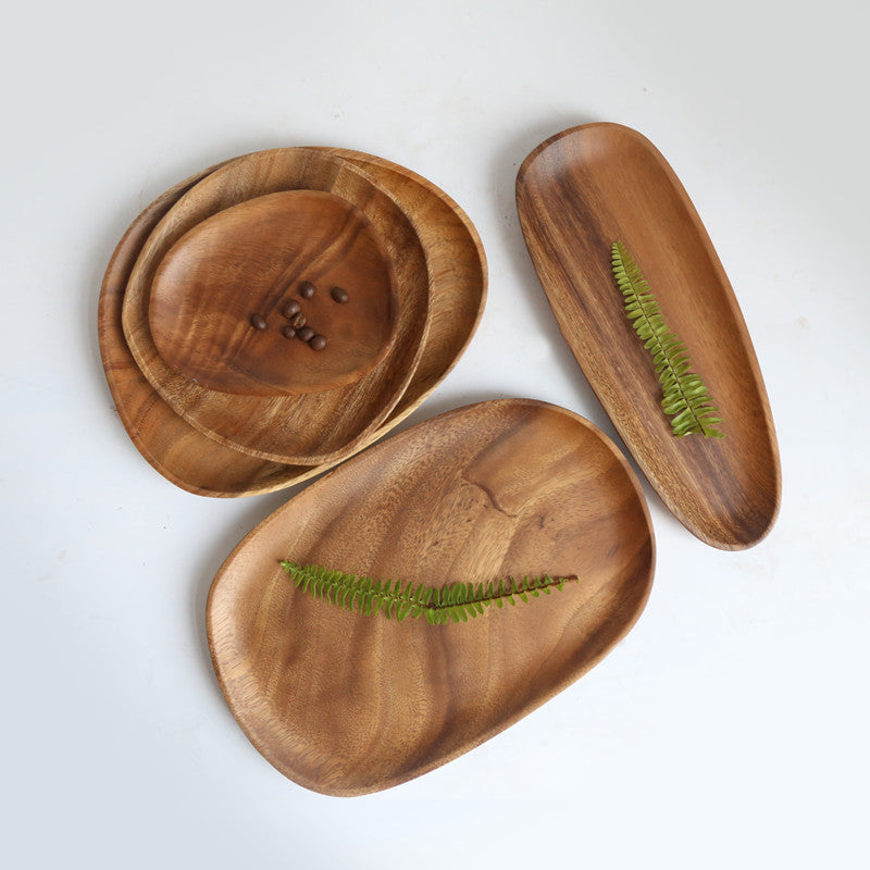 Walnut Acacia Wood Special-Shaped Wooden Tray Design