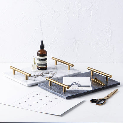 Scandinavian Style Natural Marble Tray Storage Solution