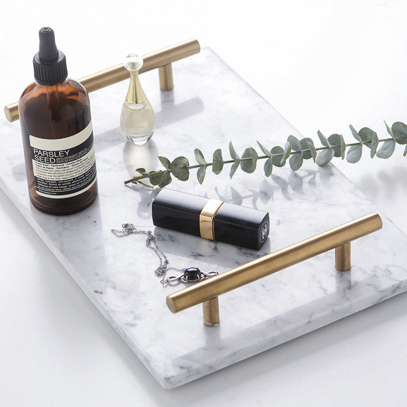 Scandinavian Style Natural Marble Tray Storage Solution