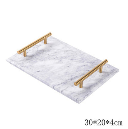 Scandinavian Style Natural Marble Tray Storage Solution