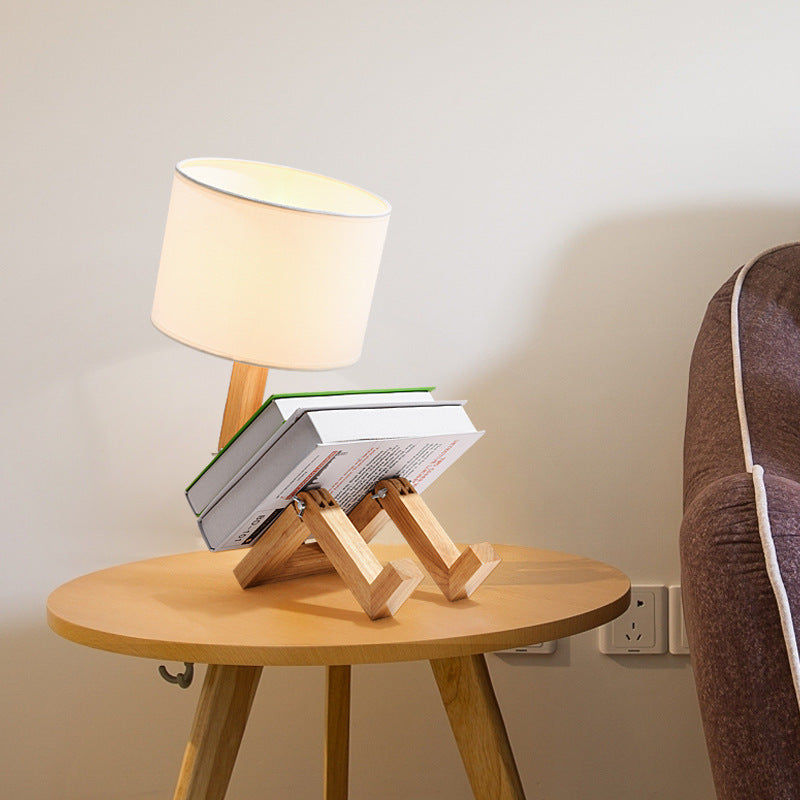 Creative Wooden Table Lamp for Cozy Bedroom Decor