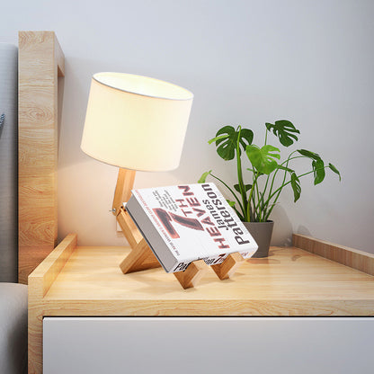 Creative Wooden Table Lamp for Cozy Bedroom Decor