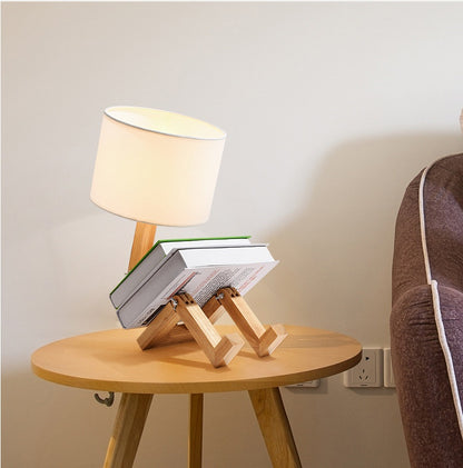 Creative Wooden Table Lamp for Cozy Bedroom Decor