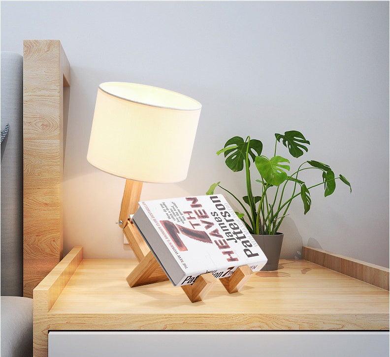 Creative Wooden Table Lamp for Cozy Bedroom Decor