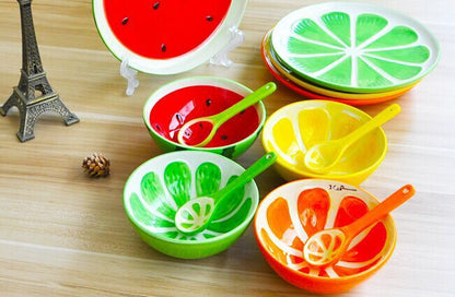 Ceramic Fruit Bowl Watermelon Bowl Creative Watermelon Orange Lemon Ceramic Rice Bowl