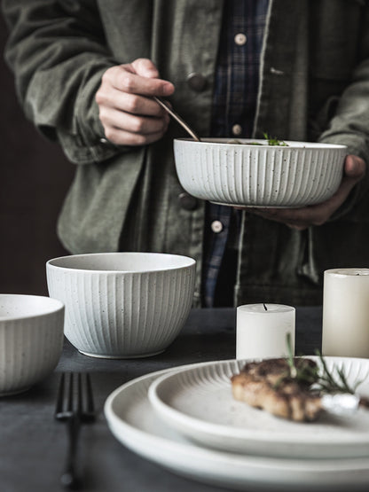 Japanese-Style Ceramic Bowl for Rice and Soup