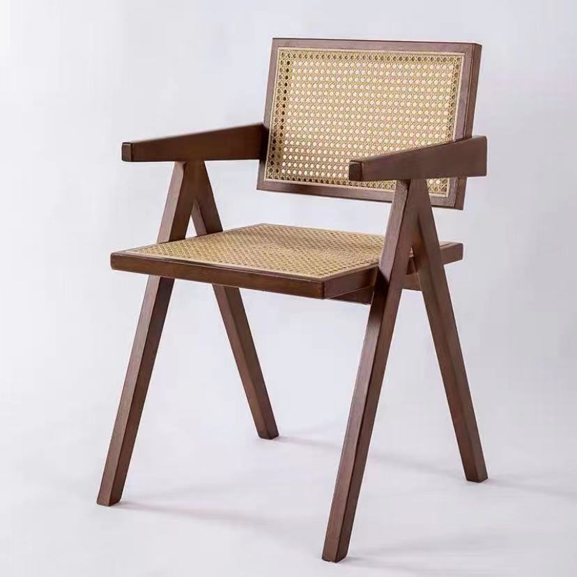 Nordic Solid Wood Rattan Chair Balcony Home