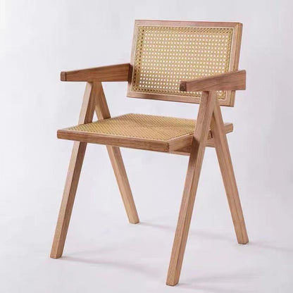 Nordic Solid Wood Rattan Chair Balcony Home