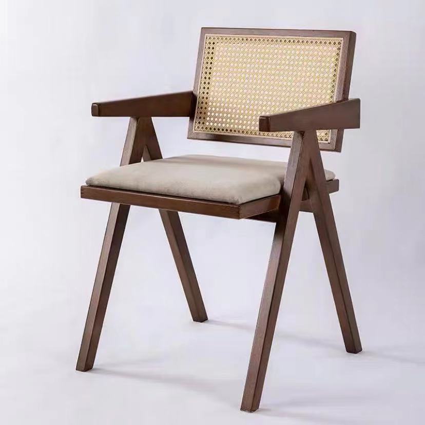 Nordic Solid Wood Rattan Chair Balcony Home