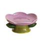 Flower Ceramic Cat Bowl Tall Food Bowl - Stylish Design