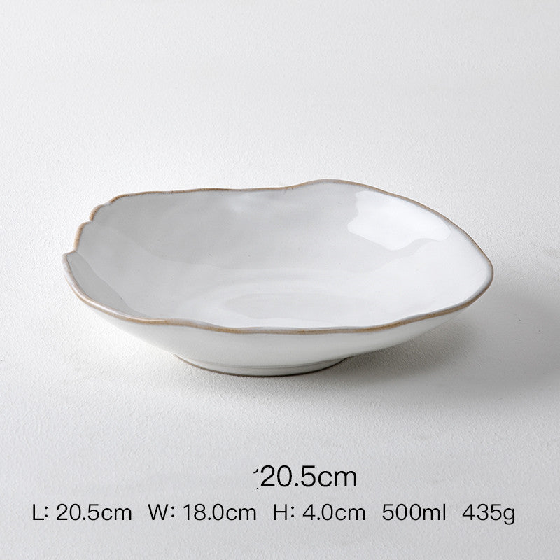 Household Ceramic Irregular Rice And Vegetable Bowl