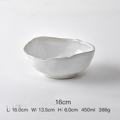 Household Ceramic Irregular Rice And Vegetable Bowl