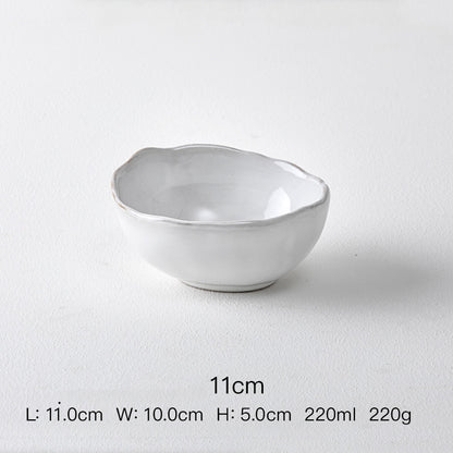 Household Ceramic Irregular Rice And Vegetable Bowl