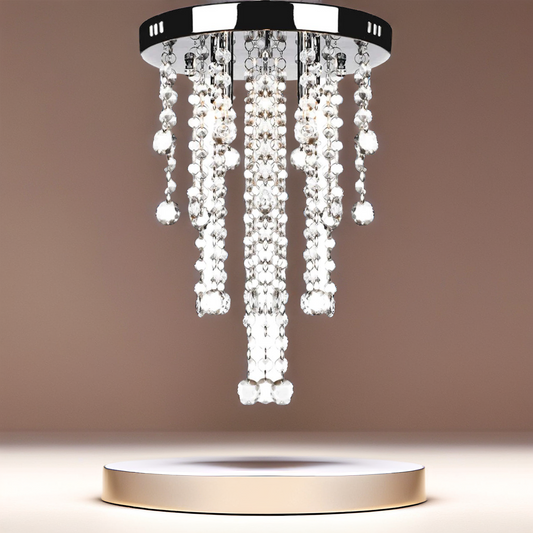 Crystal Ceiling Lamp with Chrome Finish Elegance