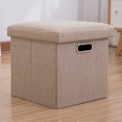 Stylish Cotton Linen Storage Stool for Organization