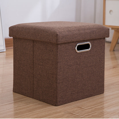 Stylish Cotton Linen Storage Stool for Organization