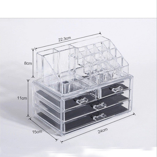 Cosmetic Storage Box with Transparent Drawer Acrylic