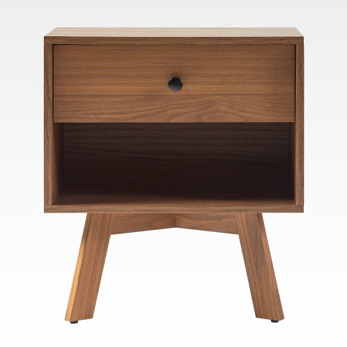 Mid Century Modern Minimalist Nightstand Mocha