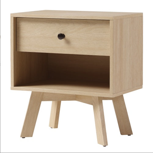 Mid-Century Modern Minimalist Nightstand Coastal Oak