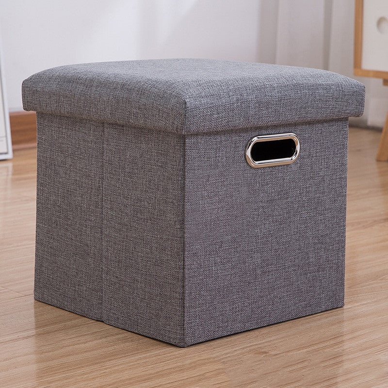 Stylish Cotton Linen Storage Stool for Organization