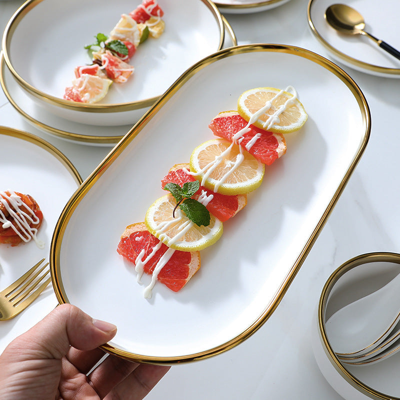 High-End Tableware Set in Nordic Gold Finish