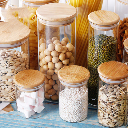 High Borosilicate Glass Storage Jar with Bamboo Lid