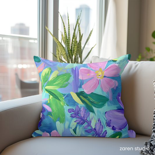 Floral Pillow Cover – Lavender Mist | Bloom & Lush Collection