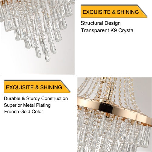 Golden Crystal Chandelier For Modern Luxury Spaces