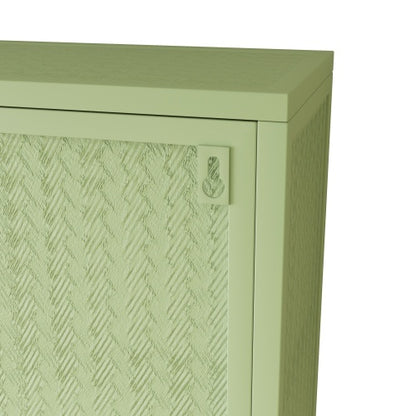 Glass Door Modern Two-door Wall Cabinet Green