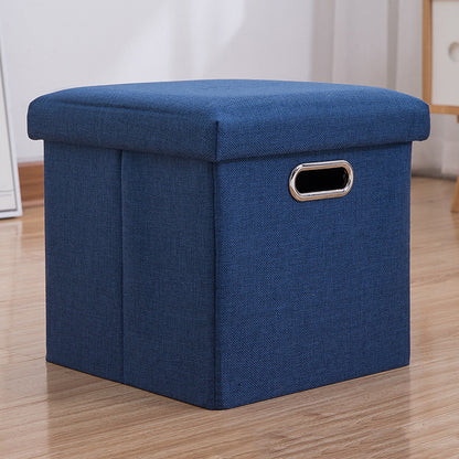 Stylish Cotton Linen Storage Stool for Organization