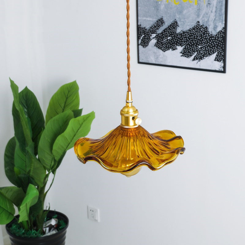 Brass Nordic Japanese Style Glass Chandelier